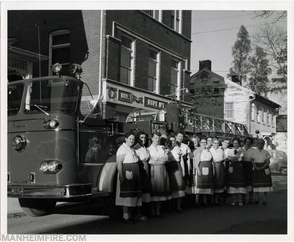 1959 Seagrave Quint, combination pumper and 85 ft. aerial ladder. Paid $42,319. 750 gpm pump, 250 gallon water tank. 1st cab-ahead engine in eastern US. Placed into service in 1960. Gas engine converted to Detroit Diesel in February 1976. Sold in 1987 to Jon's Used Fire Equipment for $30,000.